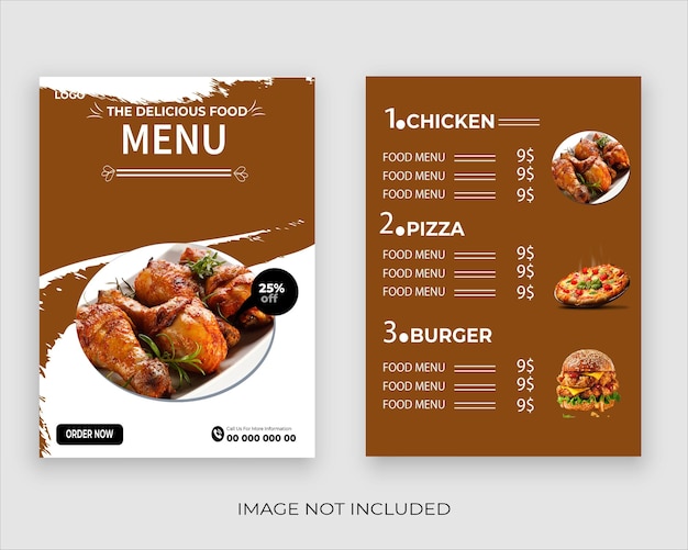 Free vector fast food restaurant menu template