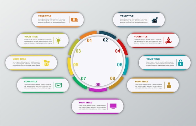 Free vector flat circular diagram infographic