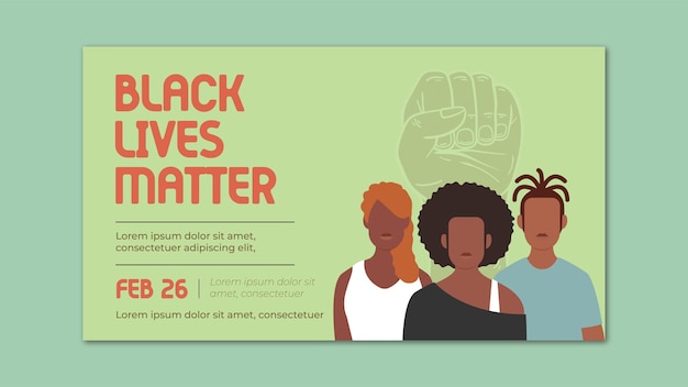 Vector free vector flat design black lives matter banner