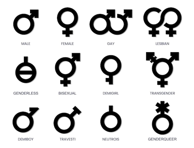 Vector free vector flat design male female symbols