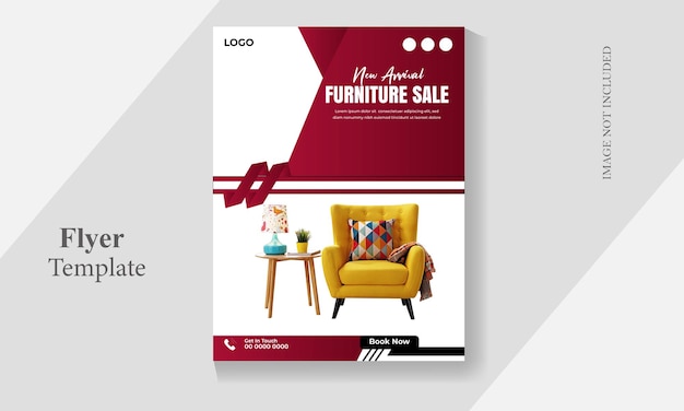 Free vector flat furniture flyer design template