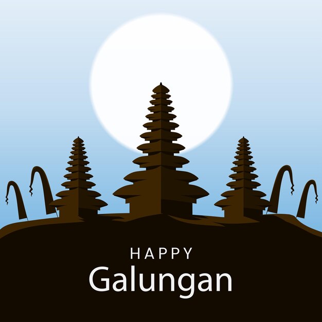 Free vector flat galungan celebration illustration