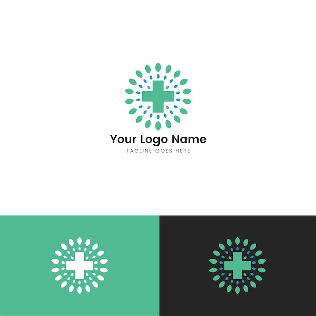 free vector flat round design doctor logo template