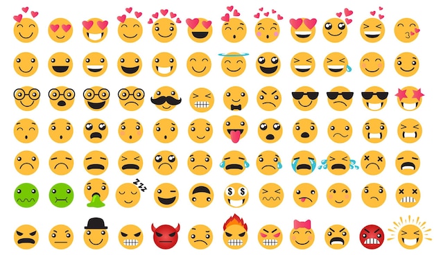 Vector free vector flat social media emoji set collection