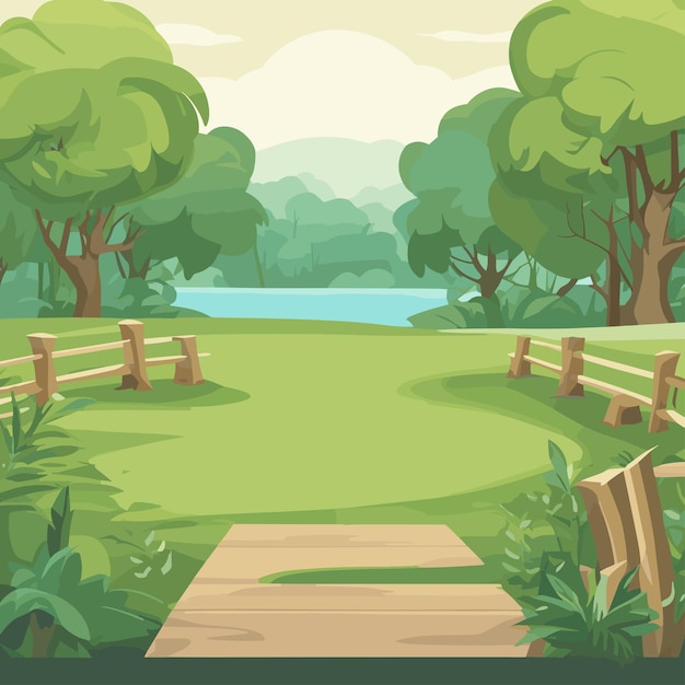 Free vector forest scene with various forest trees