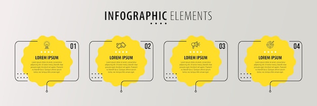 Free vector four steps modern infographic template