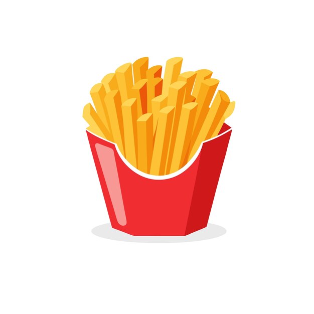 Vector free vector fries in red packet illustration