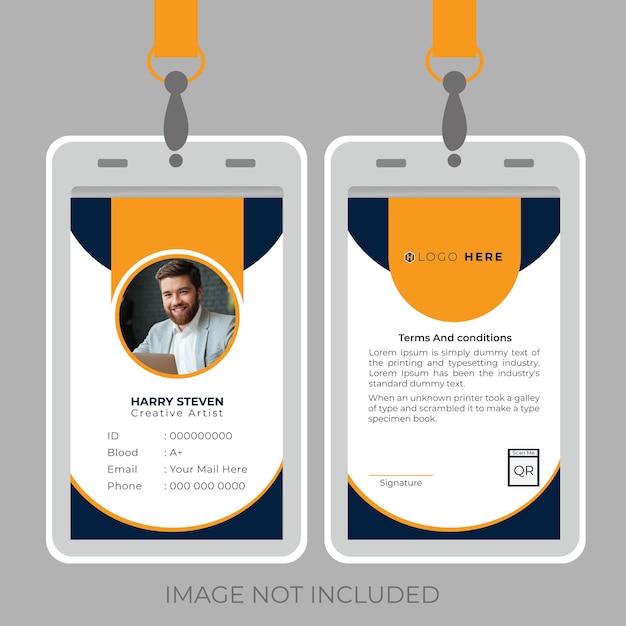 Free vector front and back business id card with picture