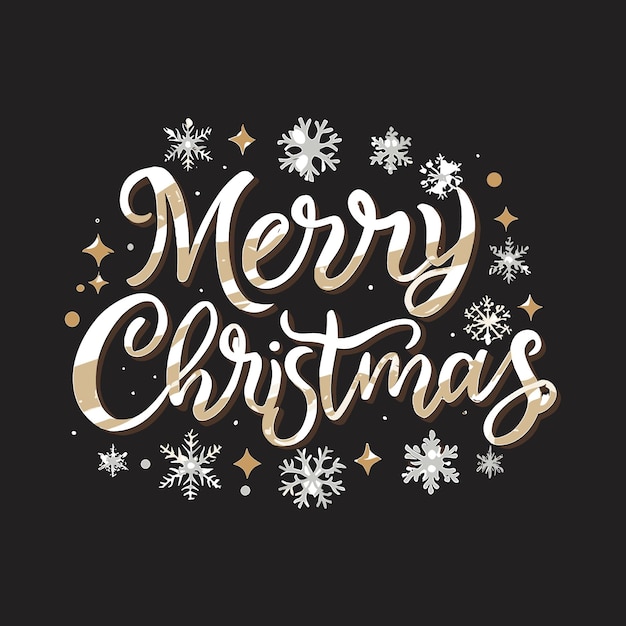 Free vector funny Merry Christmas text effect Tshirt design black background