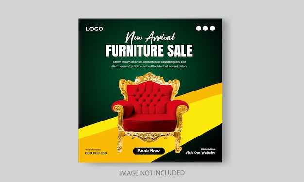 Free vector furniture sale social media post template