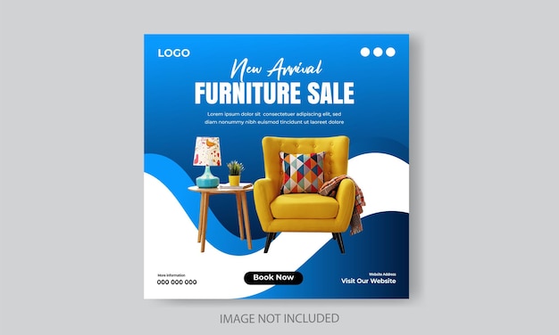 Free vector furniture sale social media post template