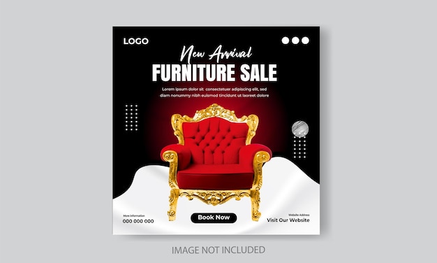 Free vector furniture sale social media post template