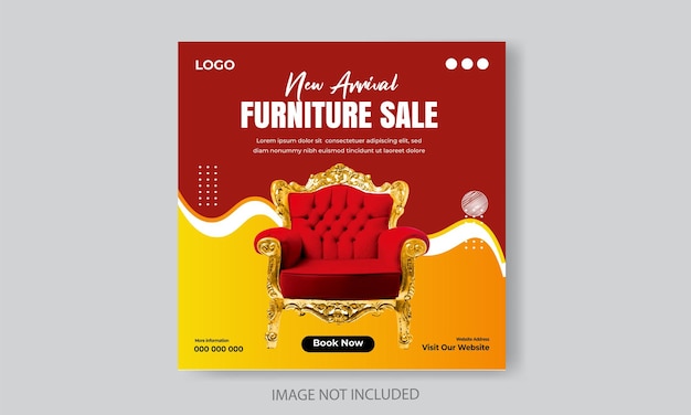 Free vector furniture sale social media post template