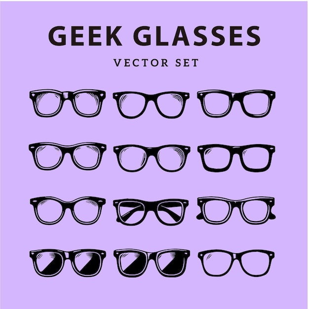 Free vector geek glasses collection Converted