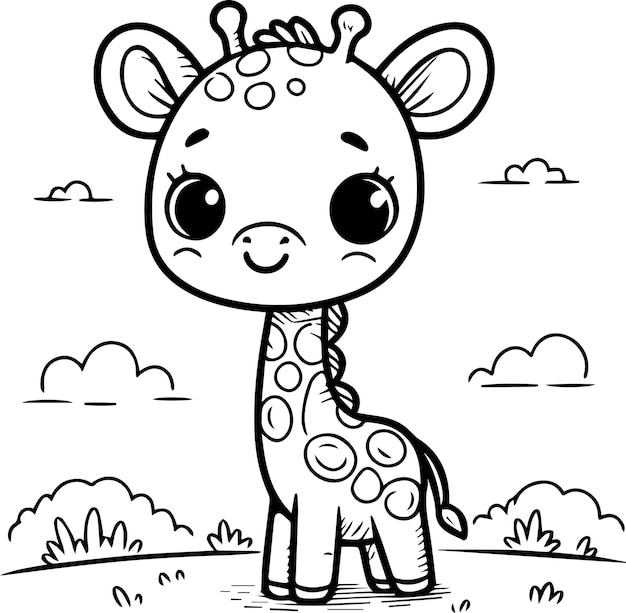 Free Vector Giraffe Outline Drawing