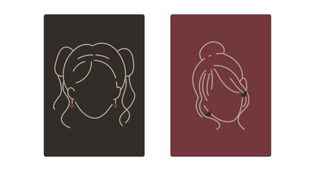 Free vector girl illustration with hair bun