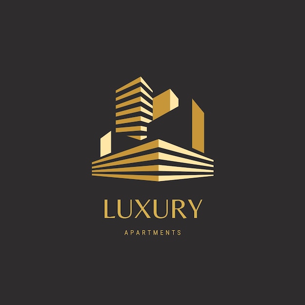 Free vector gold geometric luxury real estate logo