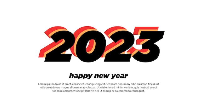 Free vector greeting card happy new year 2023 celebration background