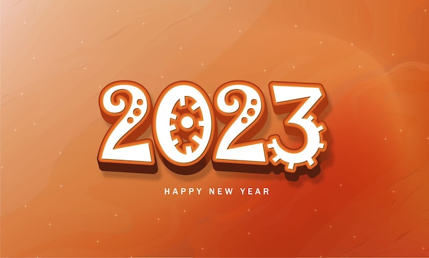 Free vector greeting card happy new year 2023 celebration background