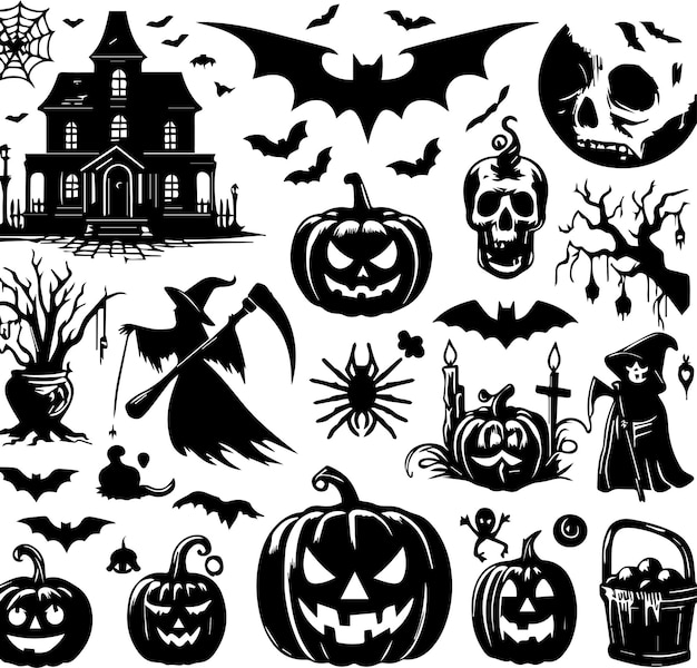 Free Vector Halloween Elements Background