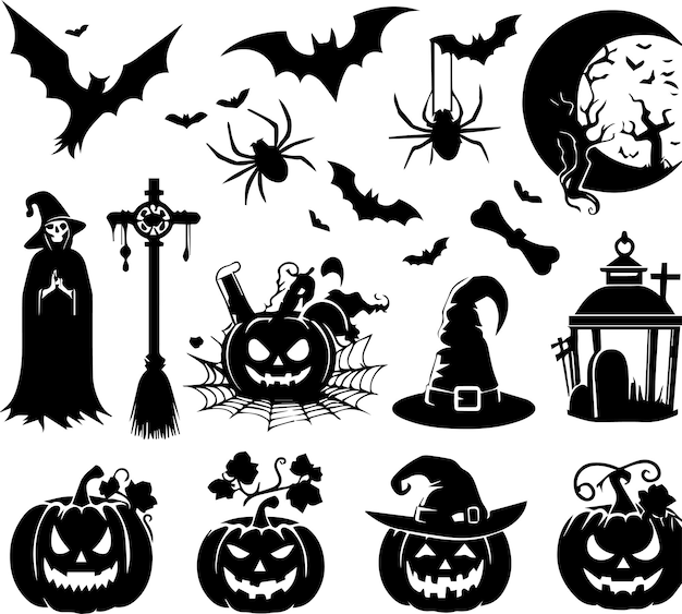 Free Vector Halloween Elements Background