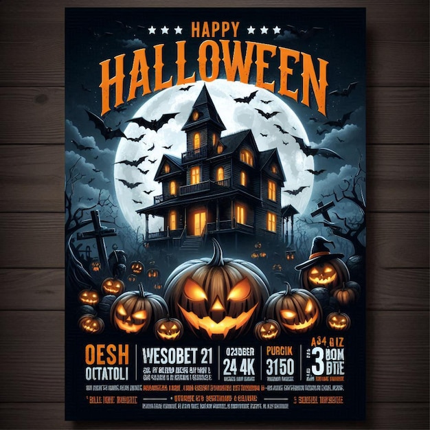 Vector free vector halloween party flyer design template