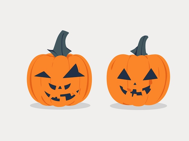 Free vector Halloween pumpkin set illustration