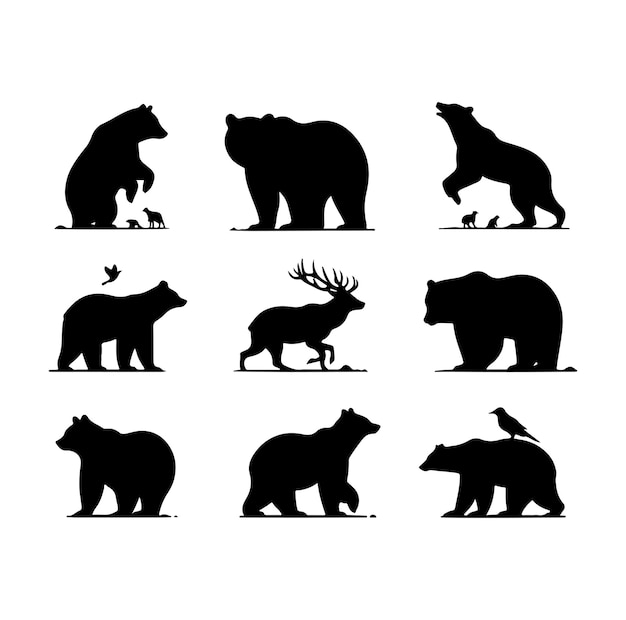 Free vector hand drawn animal silhouette illustration