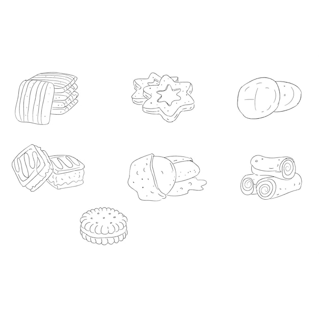 Free vector hand drawn bread assortment set