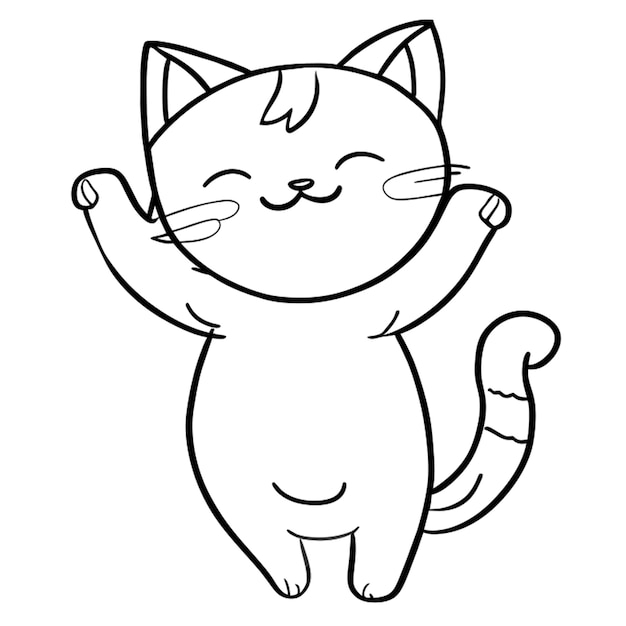 free vector hand drawn cat cartoon illustration vector illustration line art