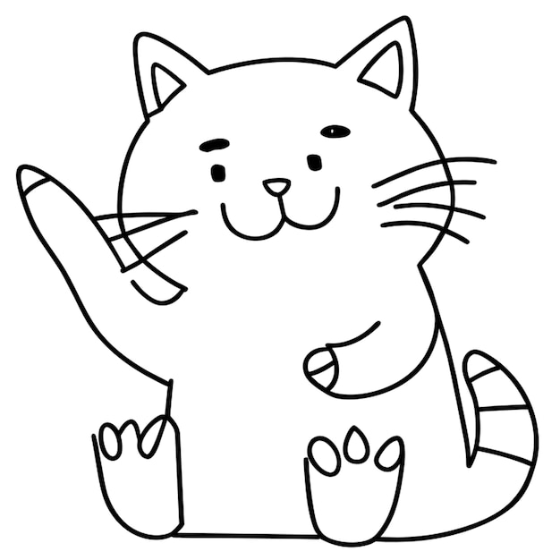 free vector hand drawn cat cartoon illustration vector illustration line art