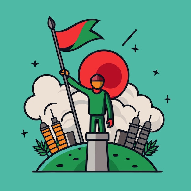 Free vector hand drawn flat bangladesh victory day illustration