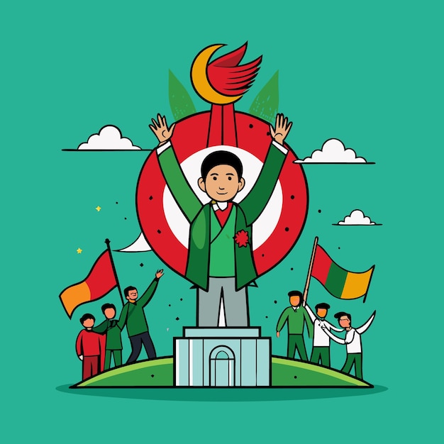 Free vector hand drawn flat bangladesh victory day illustration