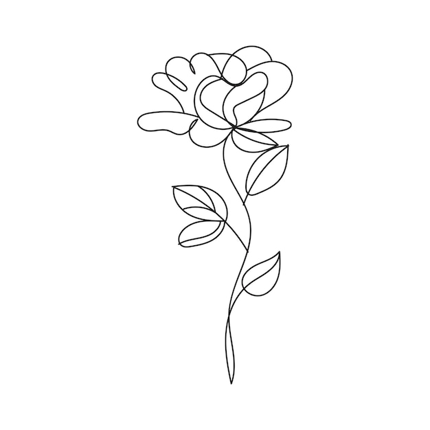 Free vector hand drawn flat design simple flower outline