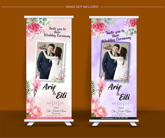 Free vector hand drawn floral wedding vertical banners