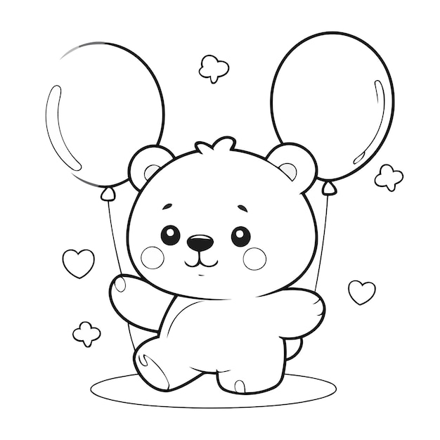 Free vector hand drawn kawaii coloring book illustration