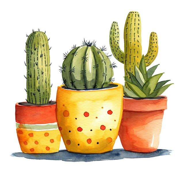 Free vector hand drawn watercolor indoor plants set