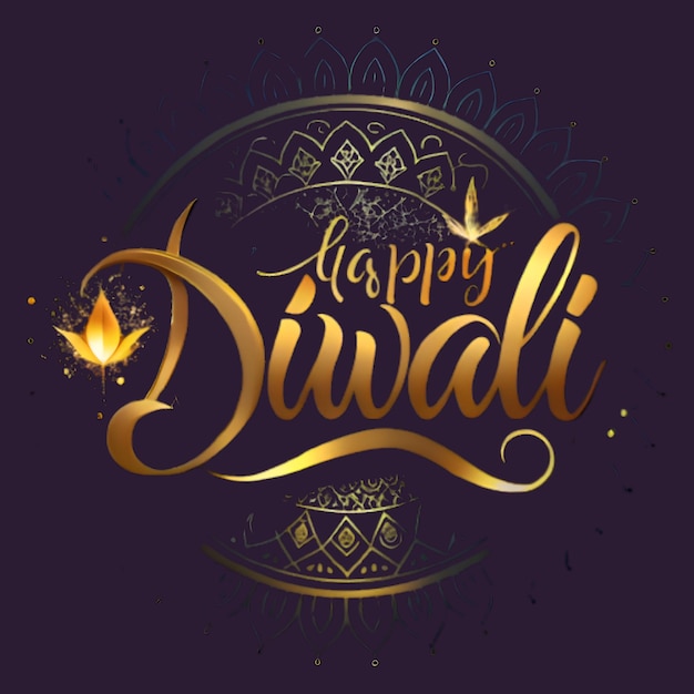 Vector free vector happy diwali hand lettering ai generated