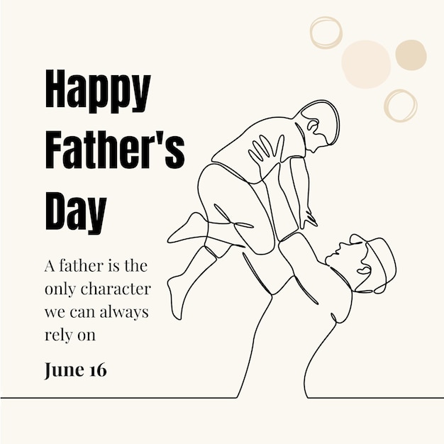 Free vector happy fathers day illustration line art