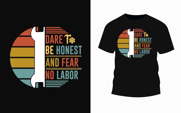 Vector free vector happy labour day t shirt design with background