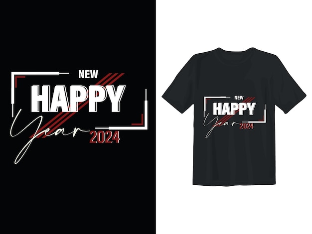 Free vector happy new year 2024 text typography design