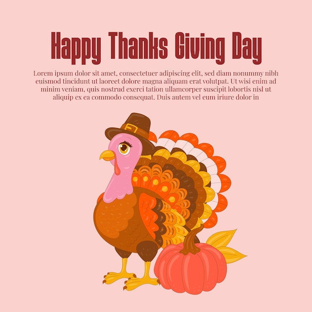 Free Vector Happy Thanksgiving Day Design Template