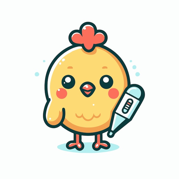 free vector Healthy Chicken Cartoon Icon vector icon illustration