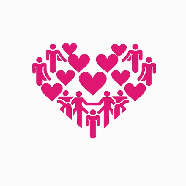 Free vector heart shape logo icon label image sticker