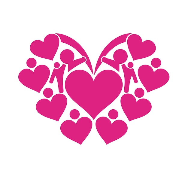 Free vector heart shape logo icon label image sticker