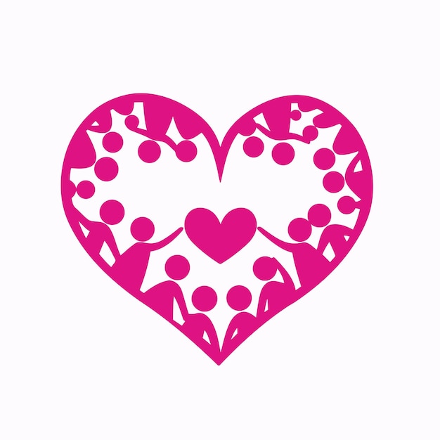 Free vector heart shape logo icon label image sticker