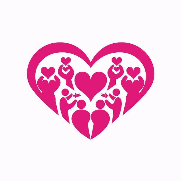 Free vector heart shape logo icon label image sticker