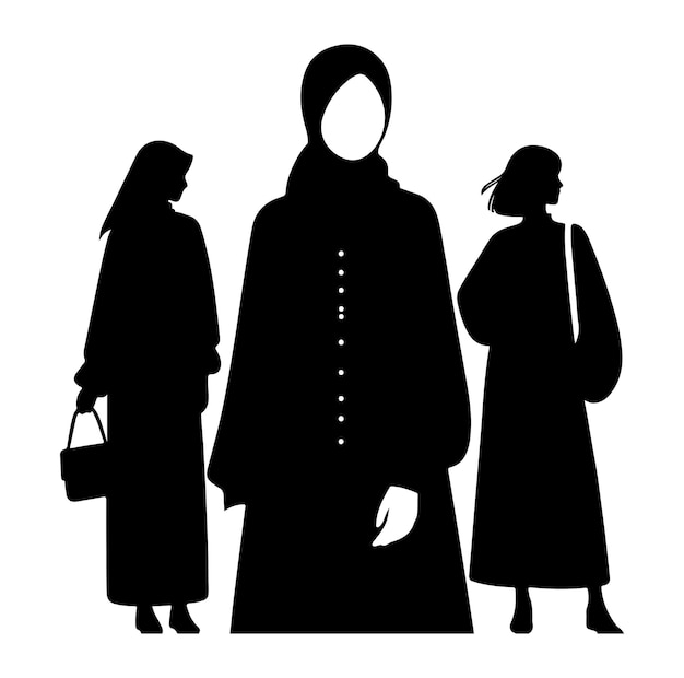 Free vector Hijab style fashion standing Silhouette