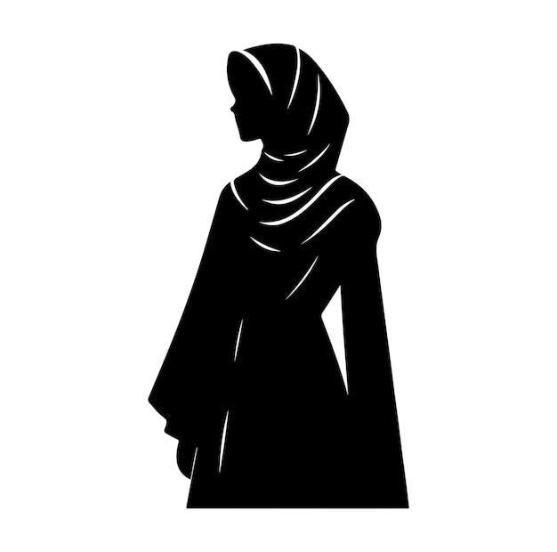 Free vector Hijab style fashion standing Silhouette