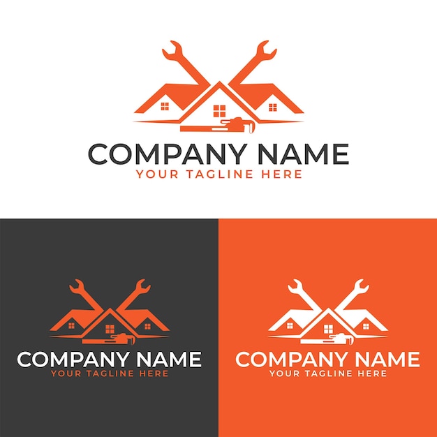 Free vector house renovation logo design template